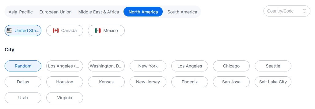 IPDeep US Static Residential Proxy City Table