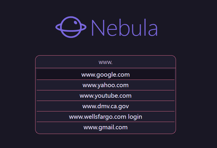 Nebula Proxy UI Example