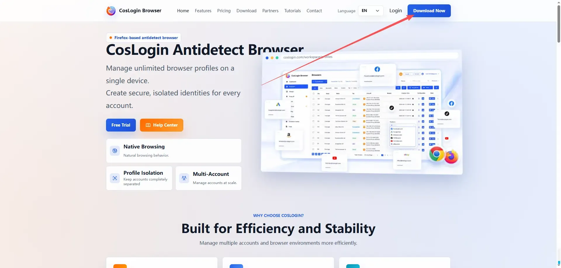 CosLogin fingerprint browser website