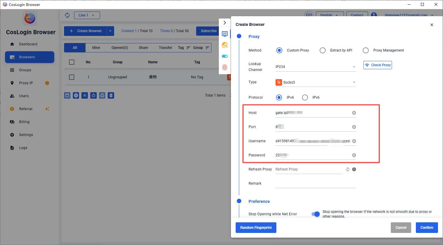 Enter the static IP details purchased from IPDEEP in the format