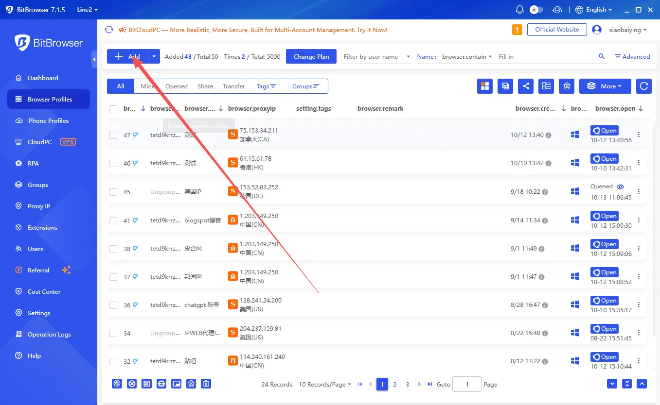 Create a BitBrowser window