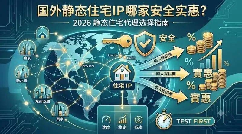 國外靜態住宅IP哪家安全實惠?2026靜態住宅代理選擇指南